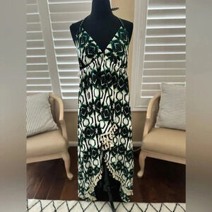 NWT | Coastal Blue | Halter Neck Tassel Trim Cover Up - Size 1X